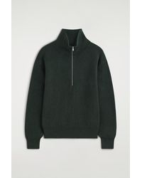 COS - Funnel-Neck Half-Zip Knitted Sweater - Lyst