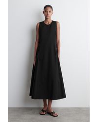 COS - Midikleid Mit Seitlichen Raffungen - Lyst