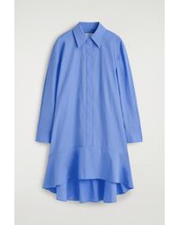COS - Flared Cotton Mini Shirt Dress - Lyst