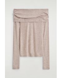 COS - Off-The-Shoulder Merino Wool Top - Lyst