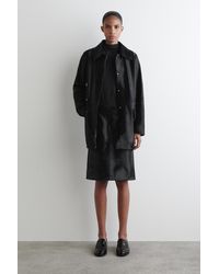 COS - Midirock Aus Leder Mit Ponyhaar-Effekt - Lyst