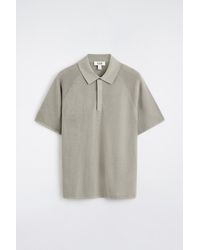 COS - Knitted Linen-Silk Polo Shirt - Lyst