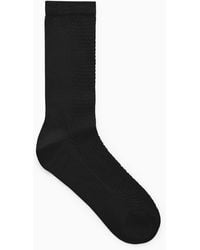 COS - Pointelle Silk-blend Ankle Socks - Lyst