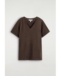 COS - Cotton V-Neck T-Shirt - Lyst