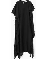 COS - Ruffled Asymmetric Midi Dress - Lyst