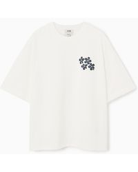COS - Oversized Embroidered T-shirt - Lyst