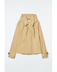 COS - Detachable-hood Short Trench Coat - Lyst
