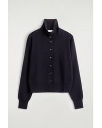 COS - Merino Wool Mock-Neck Cardigan - Lyst