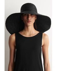 COS - Hut Aus Raffia Mit Breiter Krempe - Lyst