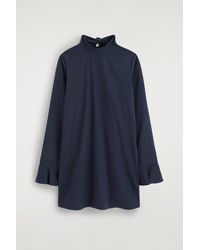 COS - Flared-Cuff Cotton Mini Dress - Lyst