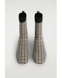 COS - Checked Knitted Sock Boots - Lyst