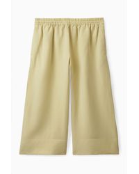 COS Cotton Cropped Wide-leg Trousers in 