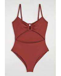 COS - Gathered Cutout Swimsuit - Lyst