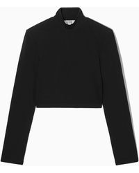 COS - Power-shoulder Cropped Top - Lyst