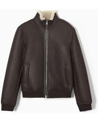 COS - Shearling Bomber Jacket - Lyst