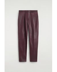 COS - Leather Straight-Leg Trousers - Lyst