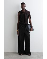 COS - Hose Aus Baumwoll-Leinen-Mix Mit Weitem Bein - Lyst