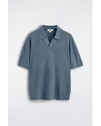 COS - Knitted Linen Polo Shirt - Lyst