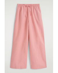 COS - Wide-Leg Linen Drawstring Pants - Lyst