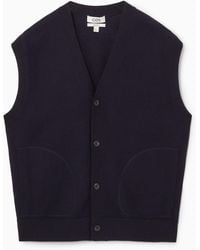 COS - Buttoned Merino Wool Vest - Lyst