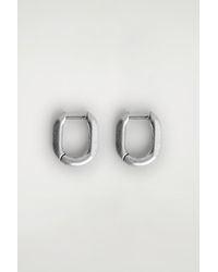 COS - Faceted Huggie Hoop Earrings - Lyst