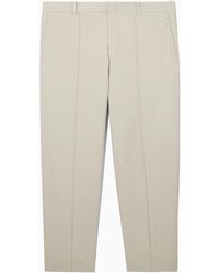 COS - Cropped Straight-leg Twill Pants - Lyst
