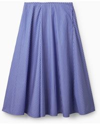 COS A-line Striped Midi Skirt - Blue