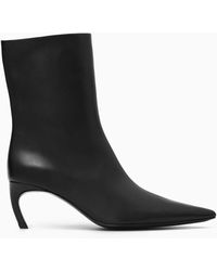 COS - Pointed Kitten-heel Leather Boots - Lyst