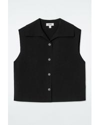 COS - Collared Knitted Vest - Lyst