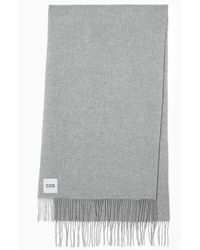 COS - Fringed Pure Wool Scarf - Lyst