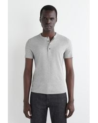 COS - Schmales, Geripptes Henley-T-Shirt - Lyst