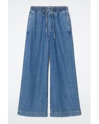 COS - Wide-leg Fluid Denim Trousers - Lyst