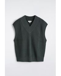COS - Ribbed Wool V-Neck Sweater Vest - Lyst