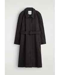 COS - Wool-Blend Long Trench Coat - Lyst