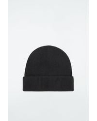 COS - Ribbed Wool And Cashmere Beanie - Lyst