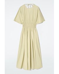 COS - Gathered Open-Back Midi Dress - Lyst