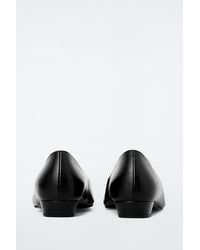 COS - Square-Toe Leather Court Shoes - Lyst