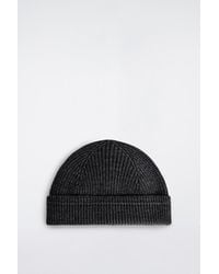 COS - Ribbed Wool-Cotton Fisherman Beanie - Lyst