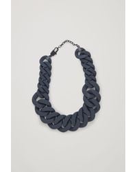 COS Oversized Chain Necklace - Blue