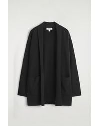 COS - Draped-Collar Merino Wool Cardigan - Lyst