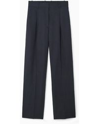 COS - Pleated Linen-blend Wide-leg Pants - Lyst