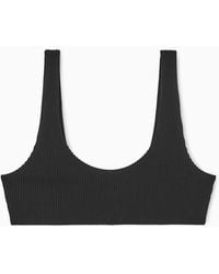 COS - Scoop-neck Ribbed Bikini Top - Lyst
