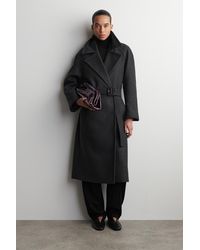 COS - Eleganter Mantel Aus Woll-Twill Mit Gürtel - Lyst