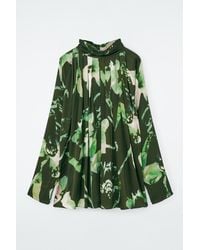 COS - Camicetta Plissé Con Maniche A Pipistrello - Lyst