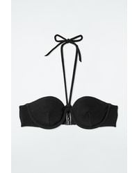 COS - Ribbed Underwired Halterneck Bikini Top - Lyst