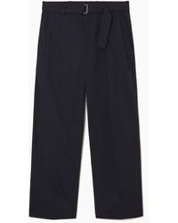 COS - Belted Pleated Wide-leg Pants - Lyst