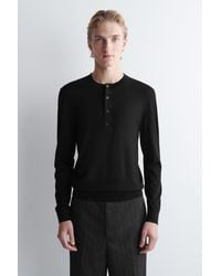 COS - Schmales Henley-Oberteil Aus Merinowolle - Lyst