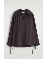 COS - Wide-Collar Modal Blouse - Lyst