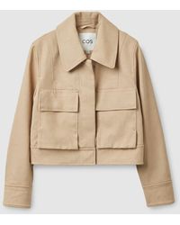 COS Cropped Utility Jacket - Natural