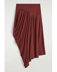 COS - Asymmetric Draped Midi Skirt - Lyst